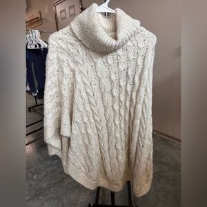 Black Rivet Cream Cable Knit Turtleneck Sweater